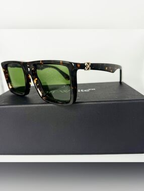 🔥Authentic Off-White "Virgil" Square-Frame Sunglasses – Dark Havana